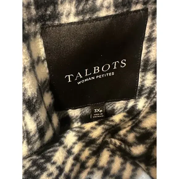 Talbots Faux Fur Hooded Down Puffer Coat Black Full Zip Plus Size 3XP 3X Petite - Picture 11 of 14